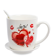 MUG-164 Кружка с ложкой "Любовь!"