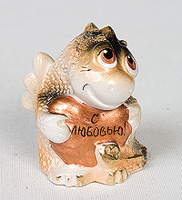15638 Фигурка гипсовая "Дракон с сердечком" золото