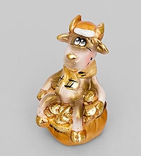 16116 Фигурка гипсовая "Коза на мешке" зол.