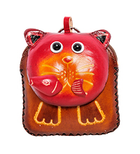 BL-10/2 Кошелёк кожаный "Кот"