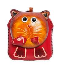 BL-10/3 Кошелёк кожаный "Кот"