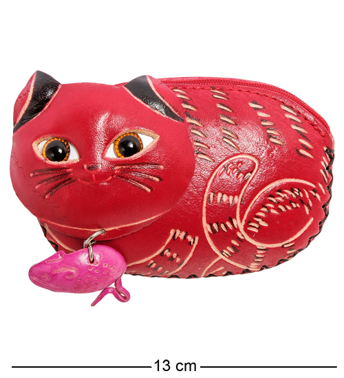 BL-45/1 Кошелёк кожаный "Кот"