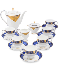JK-195 Чайный сервиз 15 пр. на 6 перс. "Золотой Палермо" (Gold Palermo Pavone)