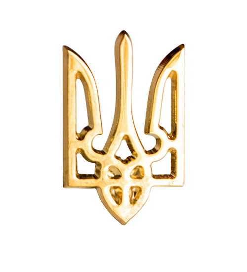 Значок позол. "Тризуб" средний
