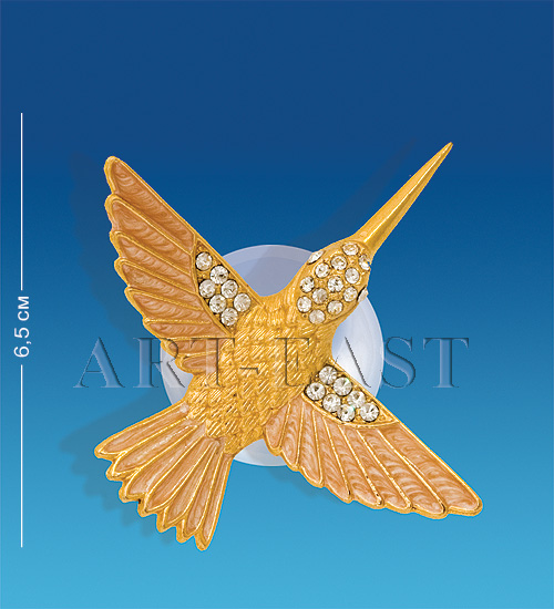 AR-4133/ 7 Фигурка на липучке "Колибри" золотая (Юнион)