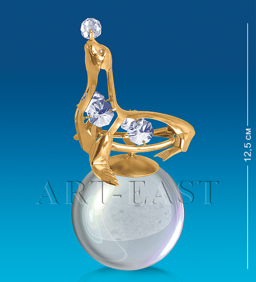 AR-3843/Glass Фигурка на шаре "Тюлень" (Юнион)