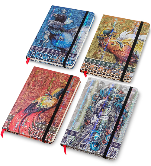 BM-08 Блокнот сред. "Легкокрылая птица" в асс. (3D твердая обложка)