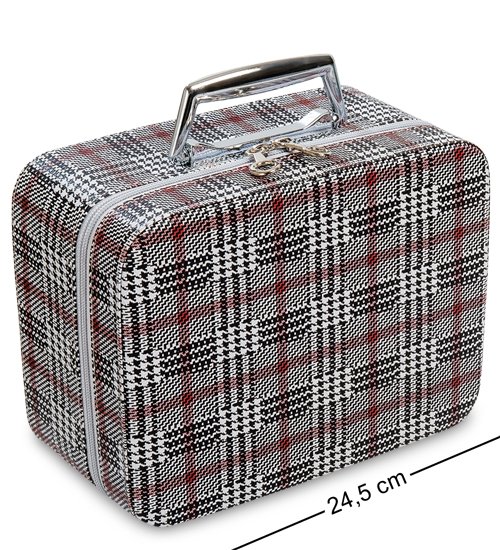 JL-01/3-L Шкатулка-чемодан большая "Стильная клетка"