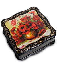 ШК-13/19 Шкатулка в технике декупаж (квад. 19х19х5,5)