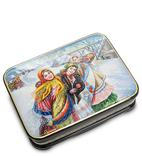 ШК-55/81 Шкатулка Федоскино "Гуляние" Лидяева Л.