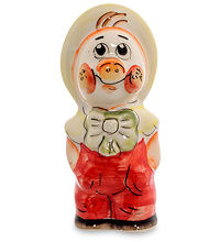 ГЛ-473 Фигурка "Поросенок-Фунтик" бол. цв. (Гжельский фарфор)